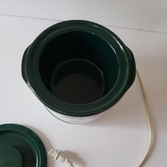 Vintage Sunbeam Mini Slow Cooker w Rare Grape Vine Ivy Design Model SC100 Small - Picture 6 of 14